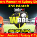 PRSW vs SYSW-Today Match Prediction-WBBL T20 2025-3rd Match-Who Will Win