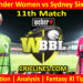 SYTW vs SYSW-Today Match Prediction-WBBL T20 2025-11th Match-Who Will Win