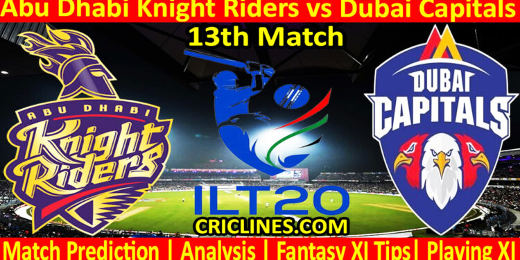 ADKR vs DC-Today Match Prediction-IL T20 2025-26-13th Match-Who Will Win