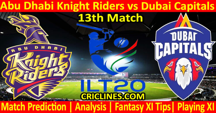 ADKR vs DC-Today Match Prediction-IL T20 2025-26-13th Match-Who Will Win