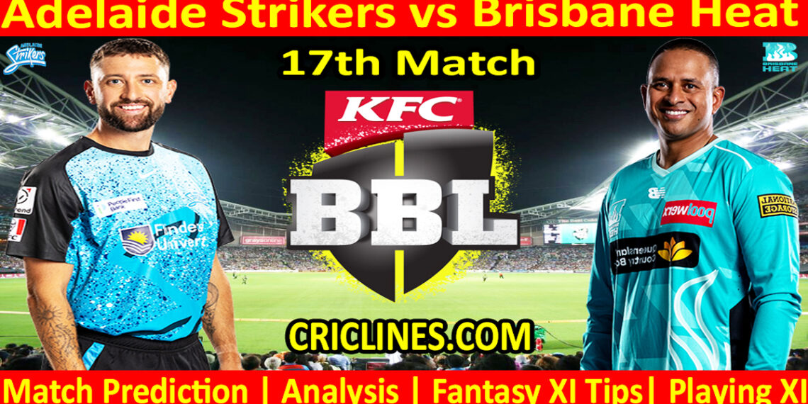 ADS vs BBH-Today Match Prediction-Dream11-BBL T20 2025-26-17th Match-Who Will Win