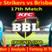 ADS vs BBH-Today Match Prediction-Dream11-BBL T20 2025-26-17th Match-Who Will Win