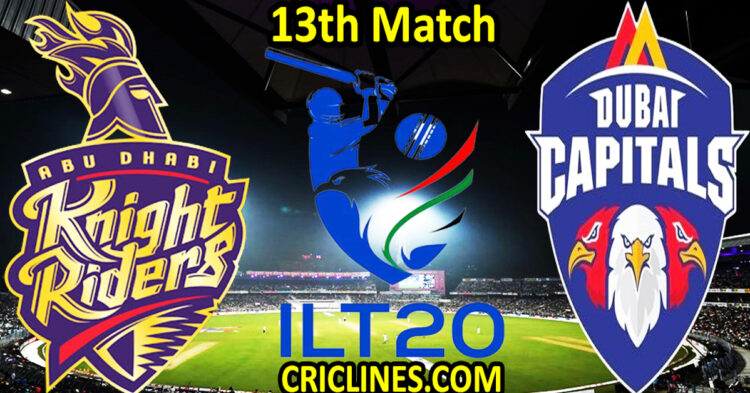 Abu Dhabi Knight Riders vs Dubai Capitals-Today Match Prediction-IL T20 2025-26-13th Match-Who Will Win