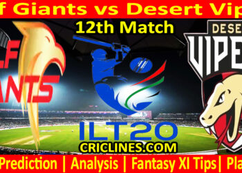 GG vs DV-Today Match Prediction-IL T20 2025-26-12th Match-Who Will Win