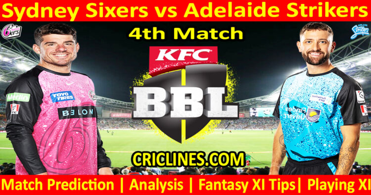 SYS vs ADS-Today Match Prediction-Dream11-BBL T20 2025-26-4th Match-Who Will Win