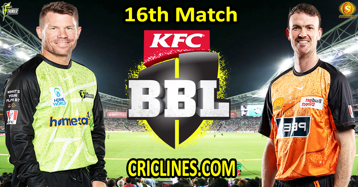 Sydney Thunder vs Perth Scorchers-Today Match Prediction-Dream11-BBL T20 2025-26-16th Match-Who Will Win