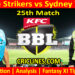 ADS vs SYT-Today Match Prediction-Dream11-BBL T20 2025-26-25th Match-Who Will Win