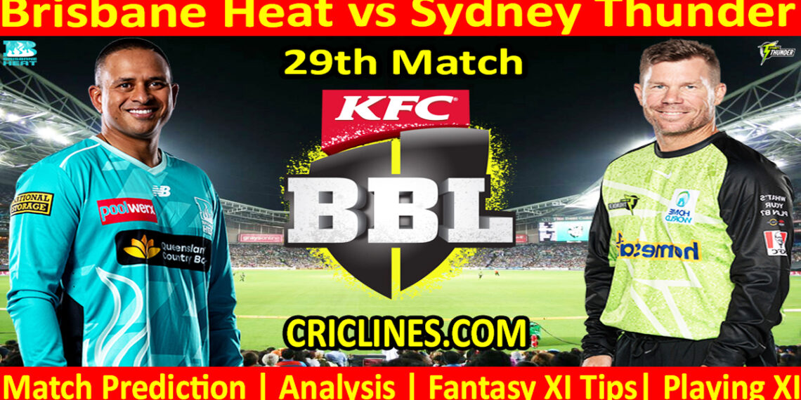 BBH vs SYT-Today Match Prediction-Dream11-BBL T20 2025-26-29th Match-Who Will Win
