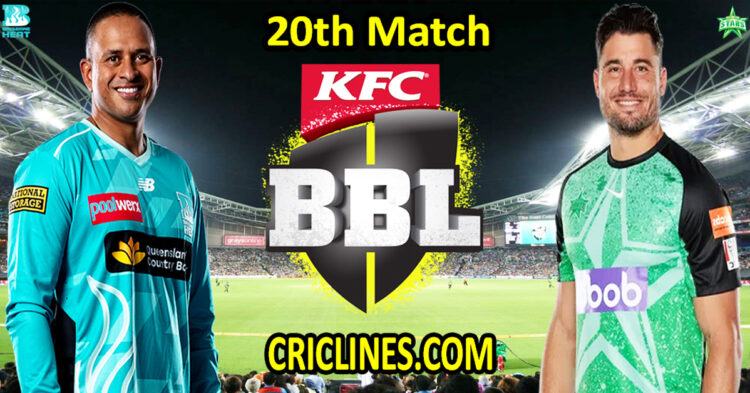 Brisbane Heat vs Melbourne Stars-Today Match Prediction-Dream11-BBL T20 2025-26-20th Match-Who Will Win