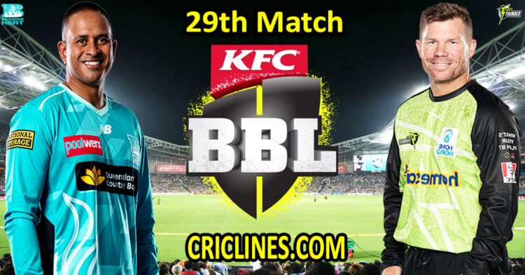 Brisbane Heat vs Sydney Thunder-Today Match Prediction-Dream11-BBL T20 2025-26-29th Match-Who Will Win