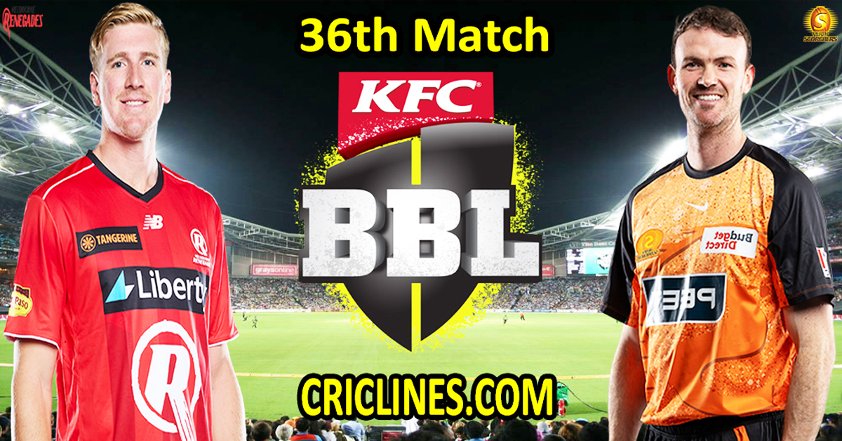 Melbourne Renegades vs Perth Scorchers-Today Match Prediction-Dream11-BBL T20 2025-26-36th Match-Who Will Win