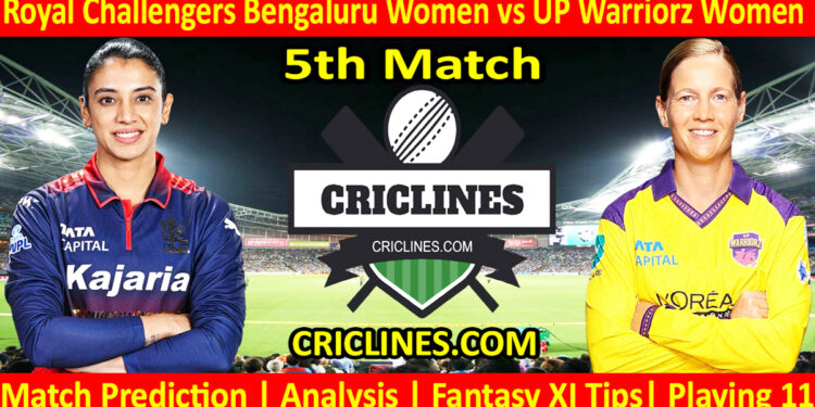 RCBW vs UPW-Today Match Prediction-WPL T20 2026-5th Match-Dream11-Who Will Win
