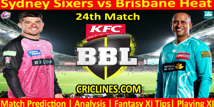 SYS vs BBH-Today Match Prediction-Dream11-BBL T20 2025-26-24th Match-Who Will Win