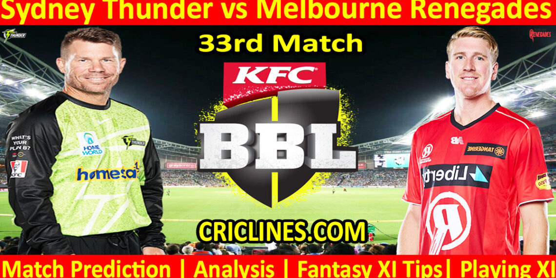 SYT vs MLR-Today Match Prediction-Dream11-BBL T20 2025-26-33rd Match-Who Will Win