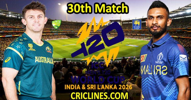 Australia vs Sri Lanka-Today Match Prediction-Dream11-ICC T20 World Cup 2026-30th Match-Who Will Win