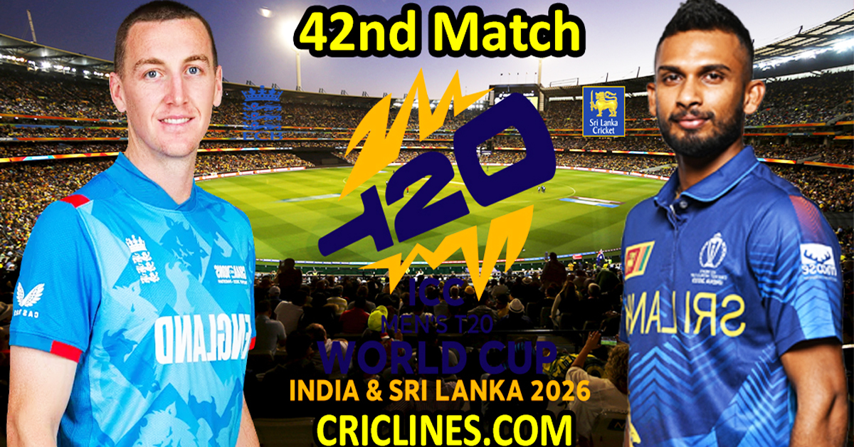 England vs Sri Lanka-Today Match Prediction-Dream11-ICC T20 World Cup 2026-42nd Match-Who Will Win