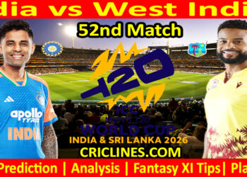 IND Vs WI-Today Match Prediction-Dream11-ICC T20 World Cup 2026-52nd Match-Who Will Win