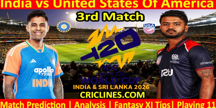 IND vs USA-Today Match Prediction-Dream11-ICC T20 World Cup 2026-3rd Match-Who Will Win