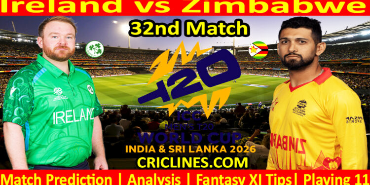 IRE vs ZIM-Today Match Prediction-Dream11-ICC T20 World Cup 2026-32nd Match-Who Will Win