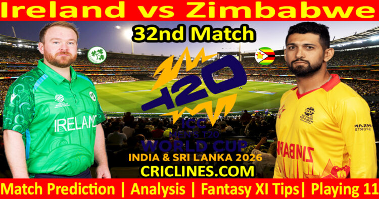 IRE vs ZIM-Today Match Prediction-Dream11-ICC T20 World Cup 2026-32nd Match-Who Will Win