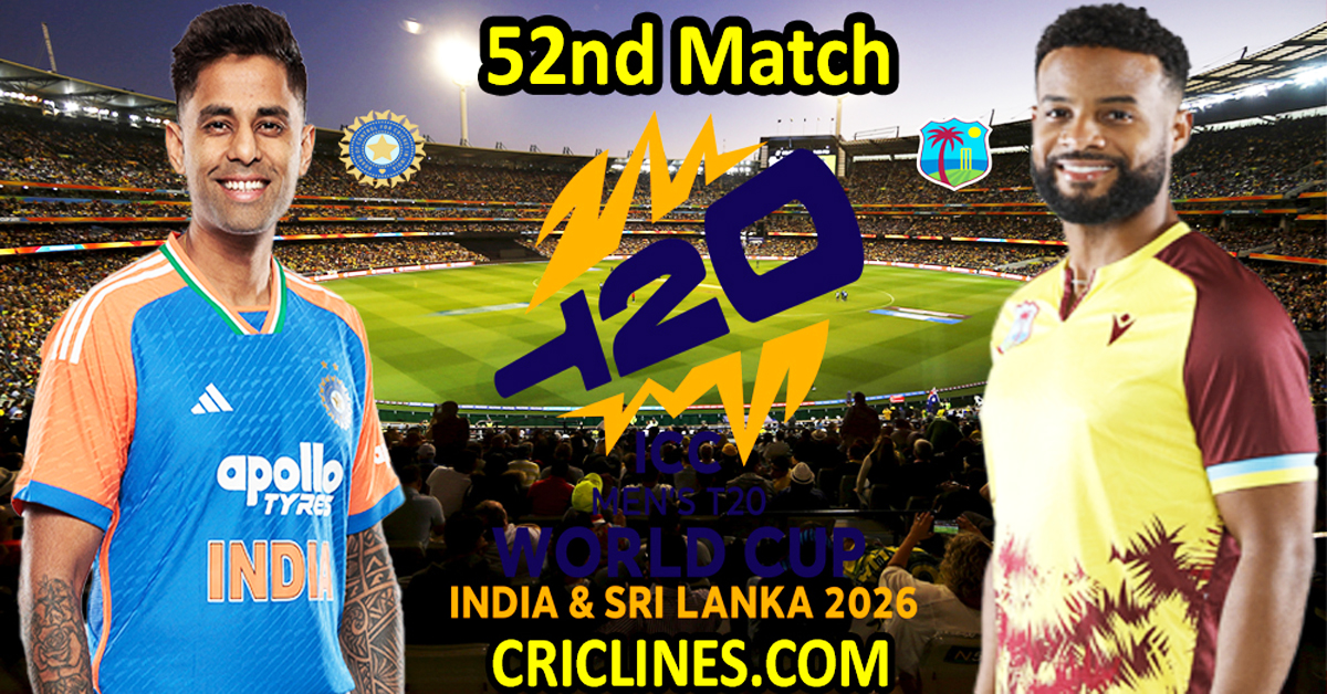India vs West Indies-Today Match Prediction-Dream11-ICC T20 World Cup 2026-52nd Match-Who Will Win