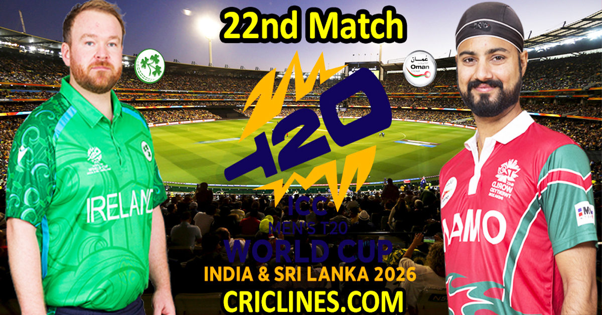 Ireland vs Oman-Today Match Prediction-Dream11-ICC T20 World Cup 2026-22nd Match-Who Will Win