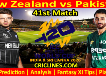 NZ vs PAK-Today Match Prediction-Dream11-ICC T20 World Cup 2026-41st Match-Who Will Win