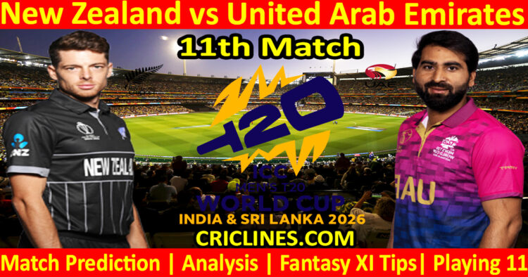 NZ vs UAE-Today Match Prediction-Dream11-ICC T20 World Cup 2026-11th Match-Who Will Win