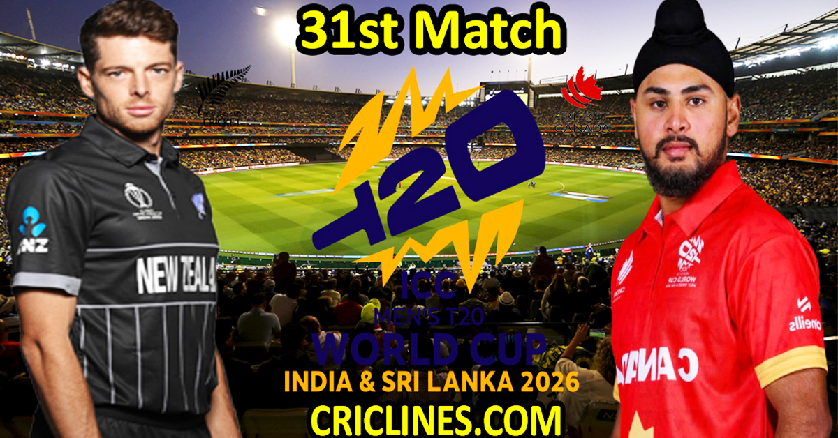 New Zealand vs Canada-Today Match Prediction-Dream11-ICC T20 World Cup 2026-31st Match-Who Will Win