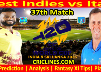 WI vs ITA-Today Match Prediction-Dream11-ICC T20 World Cup 2026-37th Match-Who Will Win