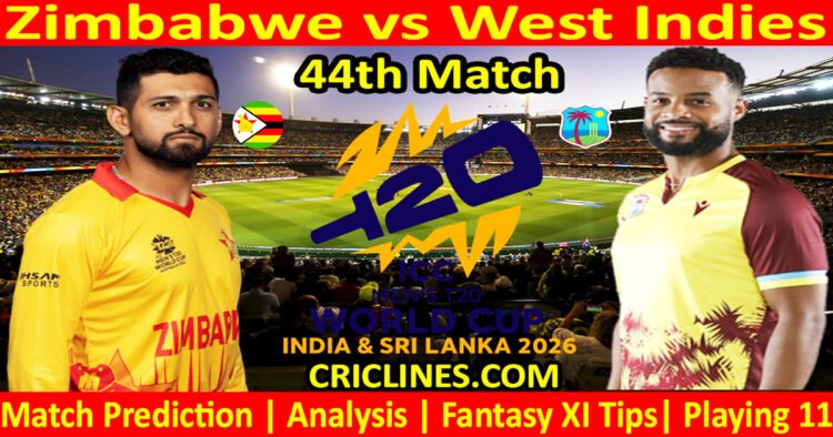 ZIM vs WI-Today Match Prediction-Dream11-ICC T20 World Cup 2026-44th Match-Who Will Win