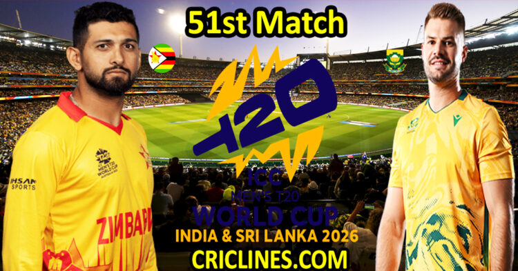 Zimbabwe vs South Africa-Today Match Prediction-Dream11-ICC T20 World Cup 2026-51st Match-Who Will Win