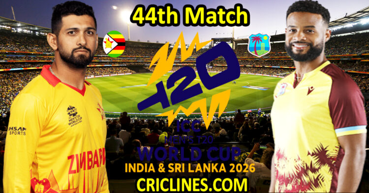 Zimbabwe vs West Indies-Today Match Prediction-Dream11-ICC T20 World Cup 2026-44th Match-Who Will Win
