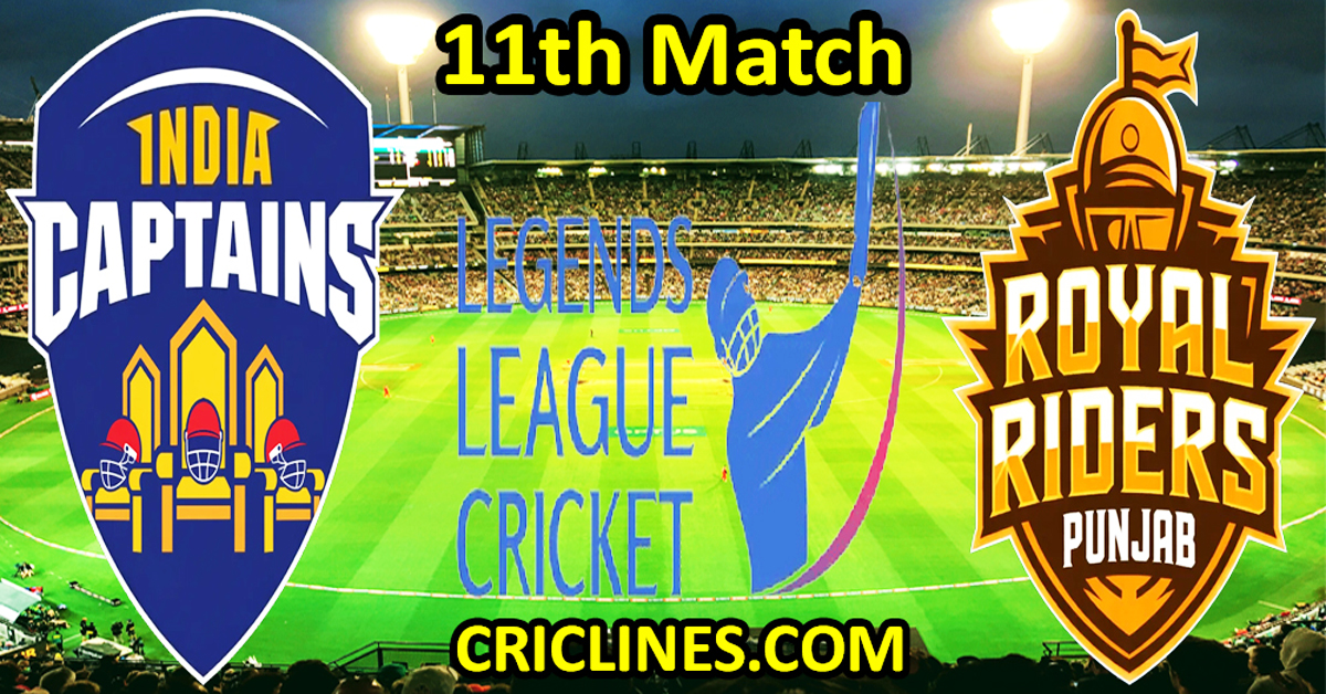 India Captains vs Royal Riders Punjab-Today Match Prediction-Dream11-Legend League 2026-LLC T20-11th Match-Who Will Win