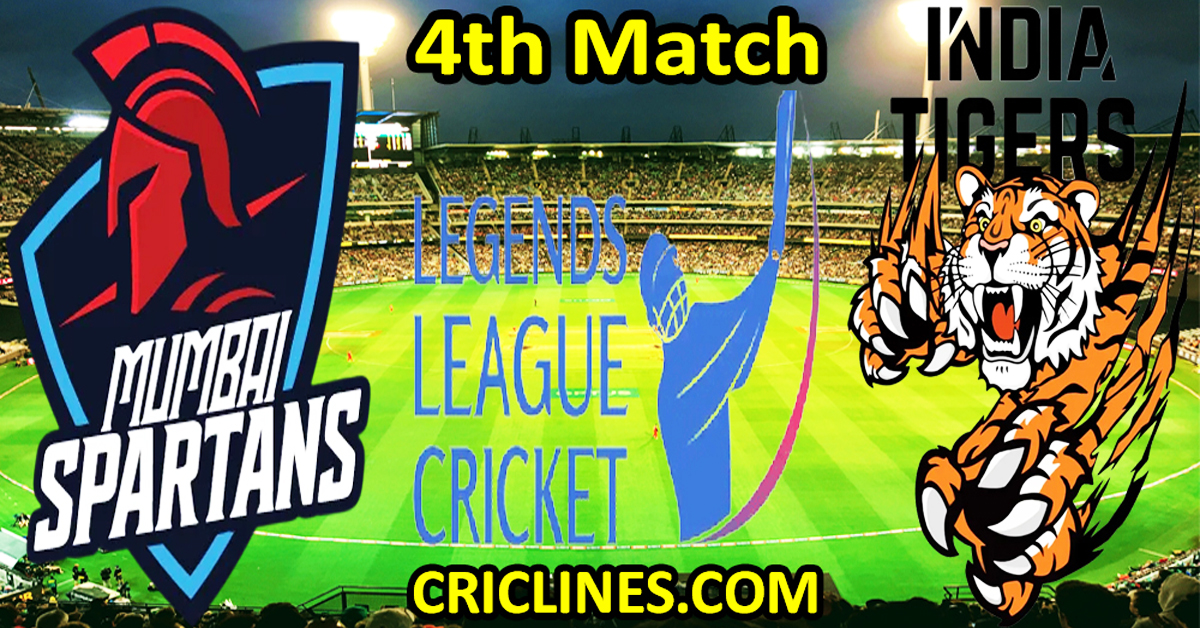 Mumbai Spartans vs India Tigers-Today Match Prediction-Dream11-Legend League 2026-LLC T20-4th Match-Who Will Win