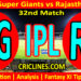 LSG vs RR-Today Match Prediction-IPL Match Today 2026-32nd Match-Venue Details-Dream11-Toss Update-Who Will Win