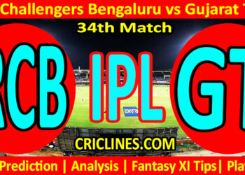 RCB vs GT-Today Match Prediction-IPL Match Today 2026-34th Match-Venue Details-Dream11-Toss Update-Who Will Win