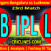 RCB vs LSG-Today Match Prediction-IPL Match Today 2026-23rd Match-Venue Details-Dream11-Toss Update-Who Will Win