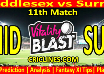 MID vs SUR-Today Match Prediction-Vitality T20 Blast 2026-Dream11-11th Match-Venue Details-Toss Update-Who Will Win