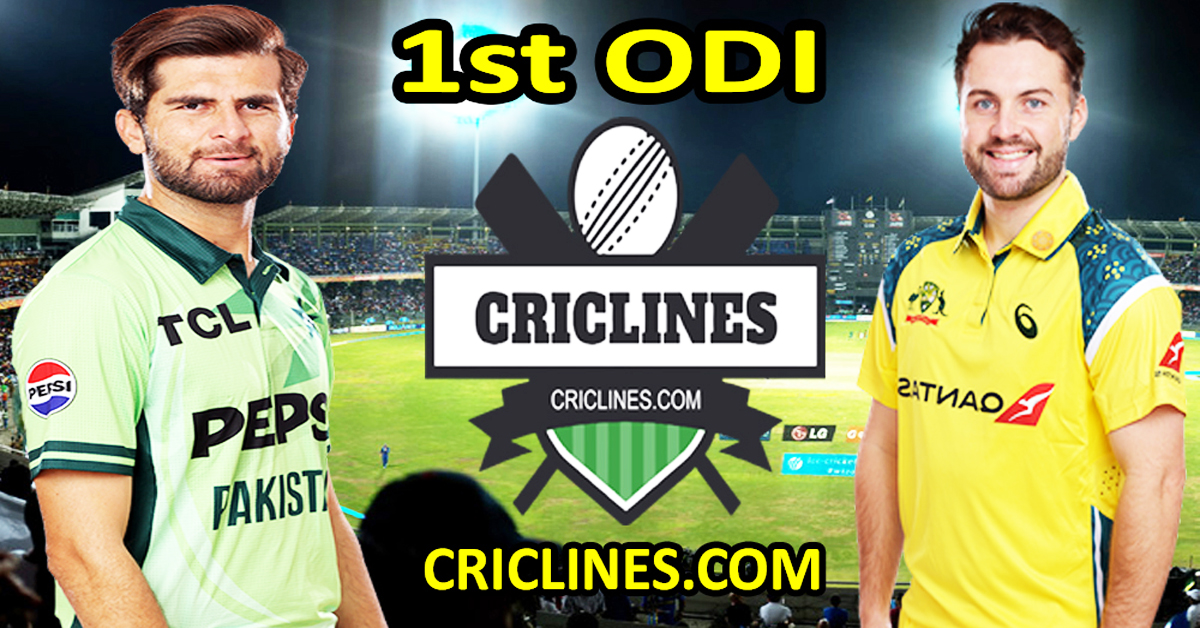 Pakistan vs Australia-Today Match Prediction-1st ODI-2026-Who Will Win Today