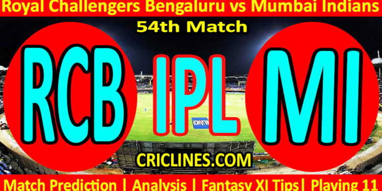 RCB vs MI-Today Match Prediction-IPL Match Today 2026-54th Match-Venue Details-Dream11-Toss Update-Who Will Win