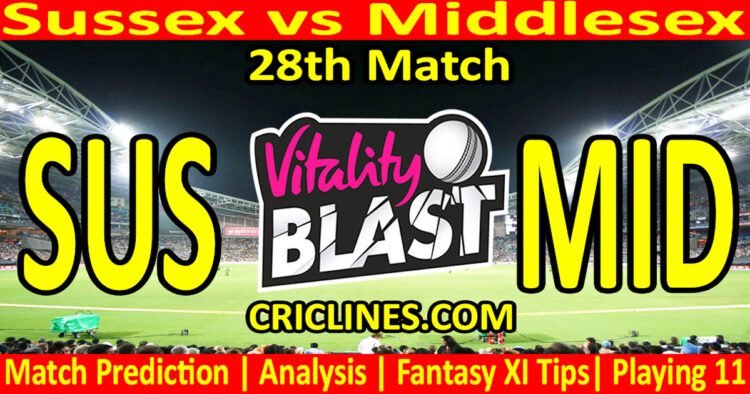 SUS vs MID-Today Match Prediction-Vitality T20 Blast 2026-Dream11-28th Match-Venue Details-Toss Update-Who Will Win
