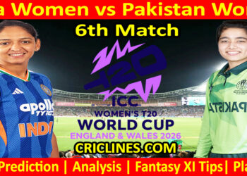 INDW vs PAKW-Today Match Prediction-Dream11-T20 World Cup 2026-6th Match-Who Will Win